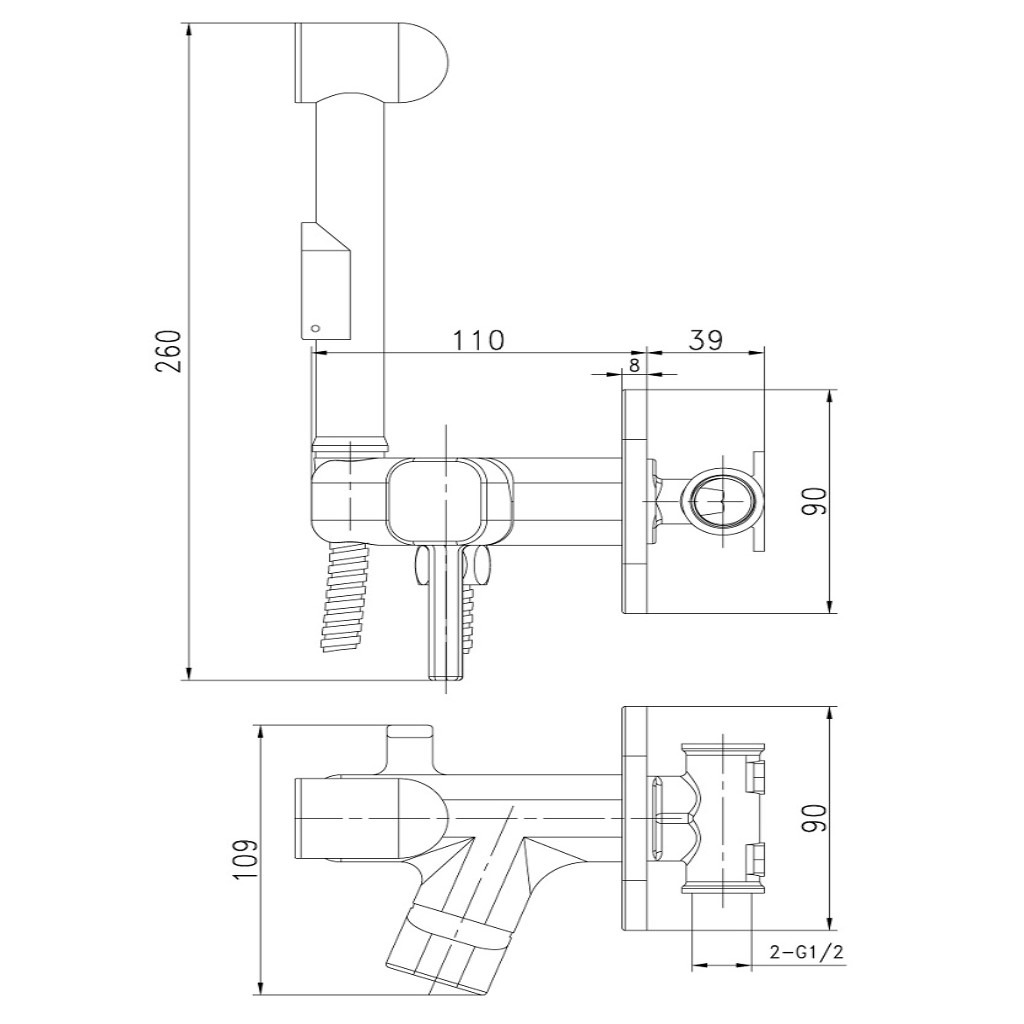 Смеситель Lemark Solo LM7165C, с гигиеническим душем