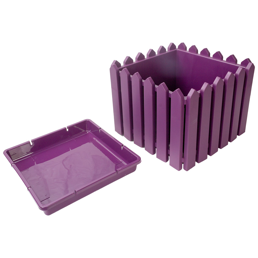 Кашпо Лардо, квадратное, среднее 283х283х218, пластик, лиловый