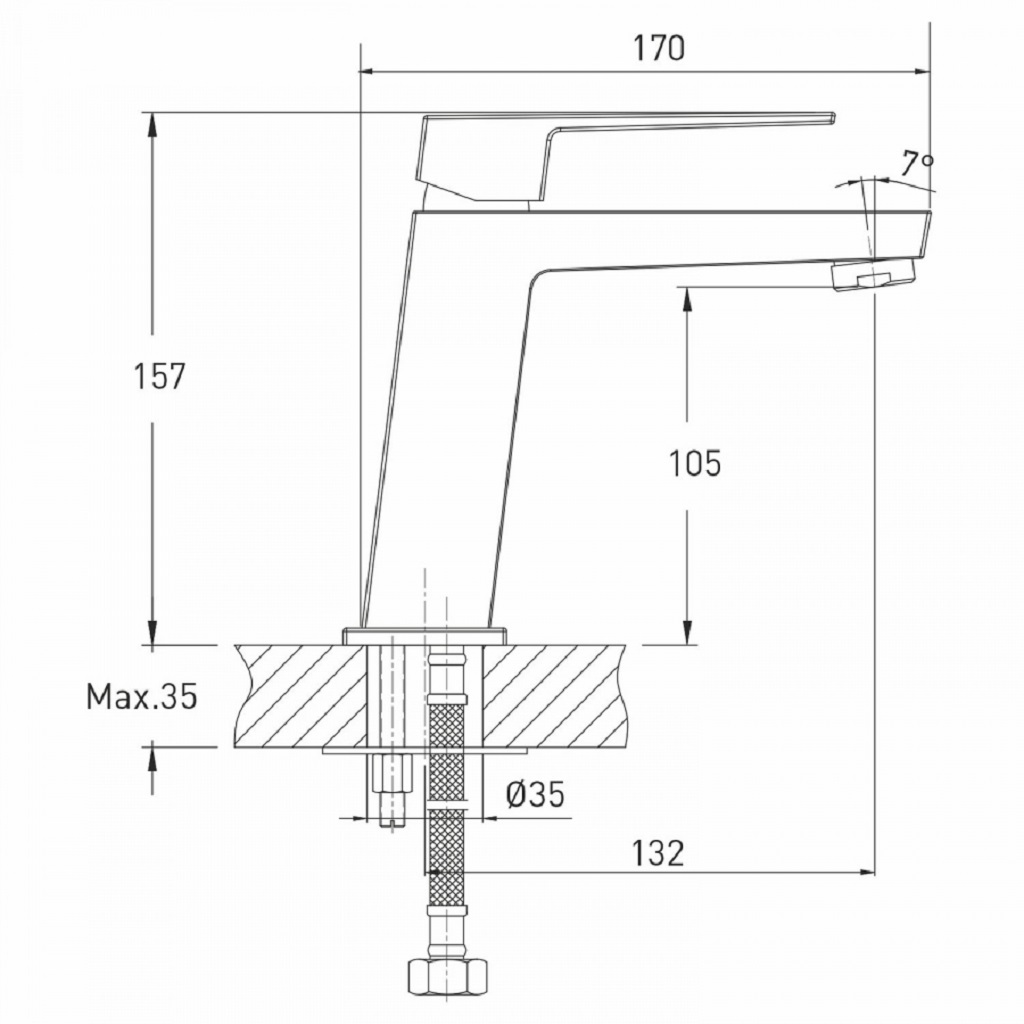 Смеситель Mixline ML20-04, для умывальника, хром