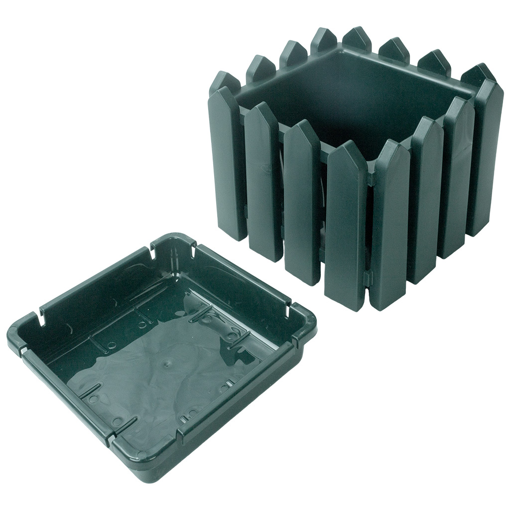 Кашпо Лардо, квадратное, малое 195х195х156, пластик, темно-зеленый