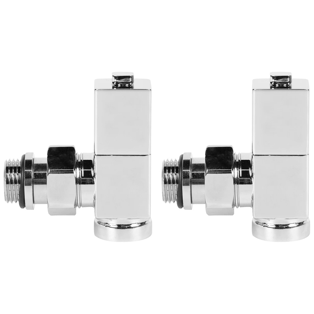 Набор дизайн-вентелей Royal Thermo Cube, хром, угловой, 1/2