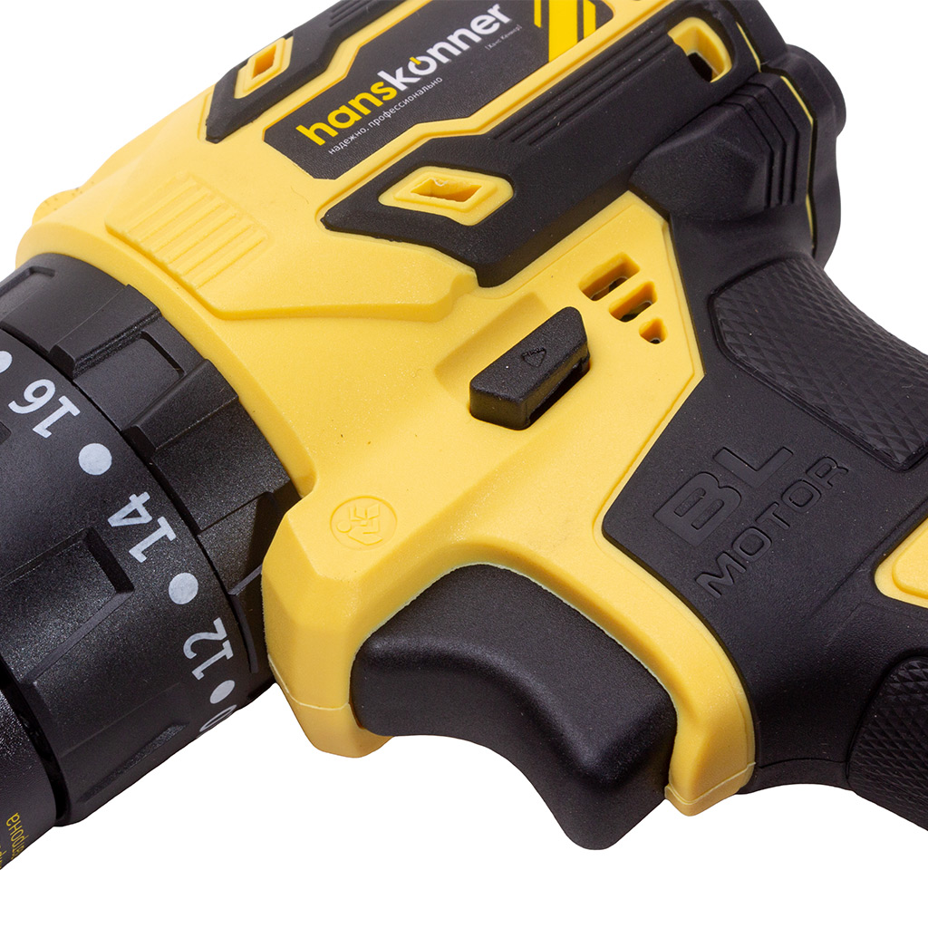 Дрель-шуруповерт Hanskonner аккумуляторная HCD2065BLIC, 1BatterySystem, 18В