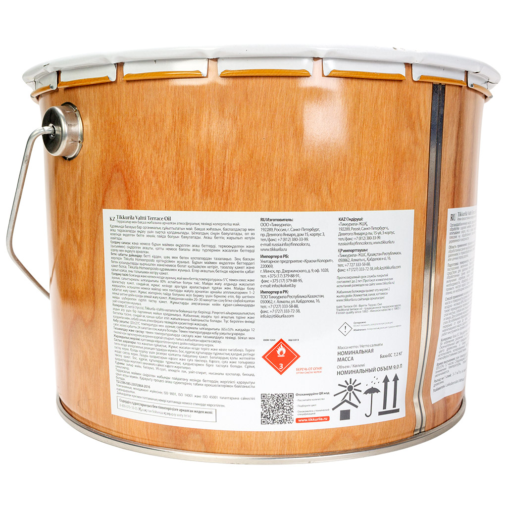 Масло для террас Tikkurila Valtti terrace Oil, бесцветный, 9л