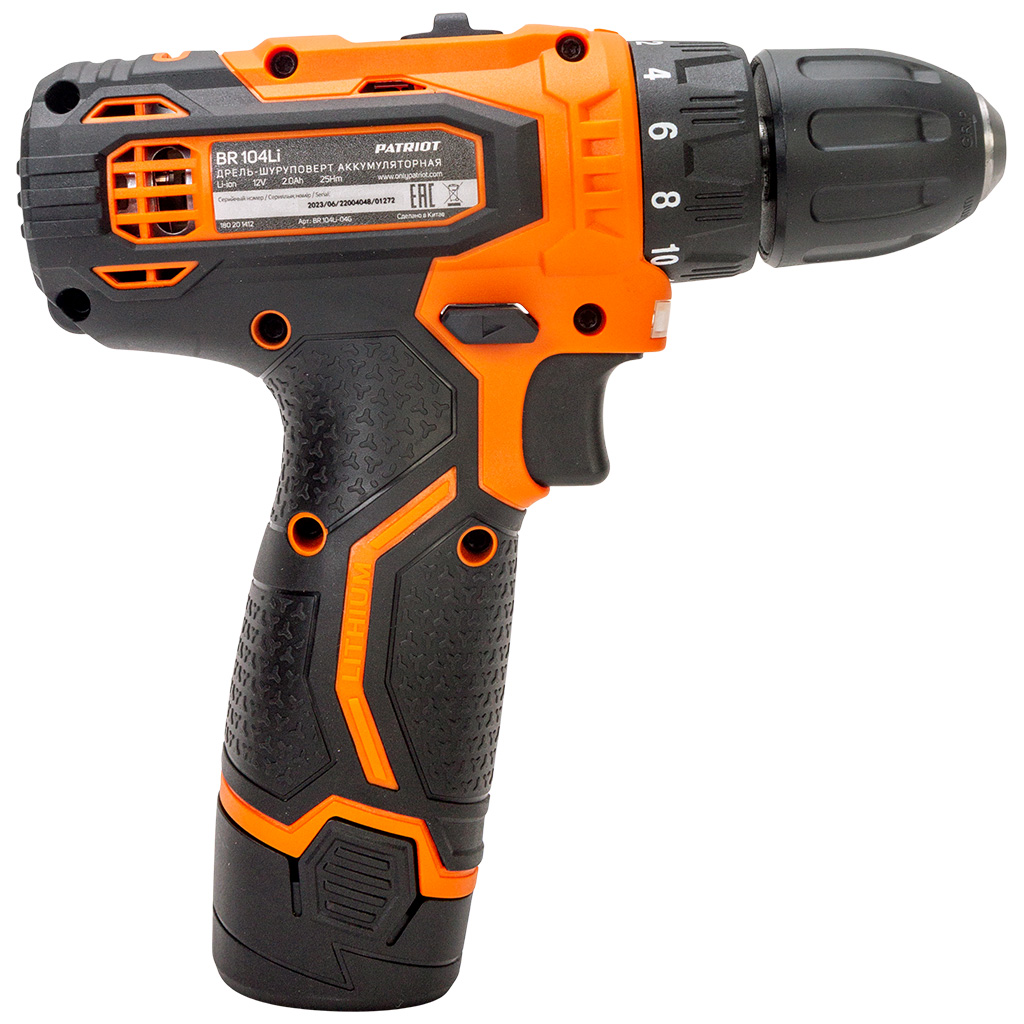 Дрель-шуруповерт аккумуляторная Patriot BR 104Li, 12В