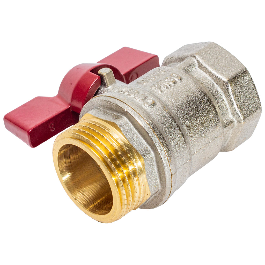 Кран шаровый для воды TIM, 1" г-ш, бабочка