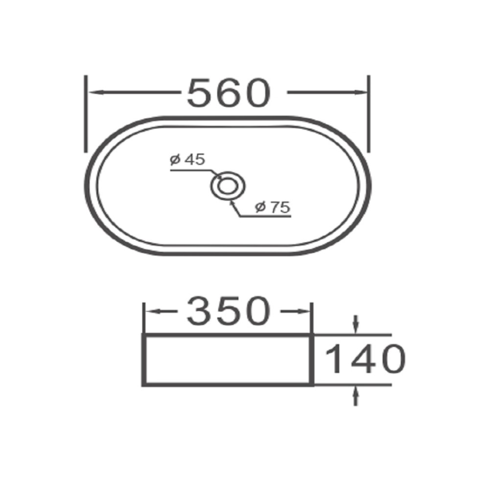 Умывальник накладной Eva Gold A110, овальный, белый