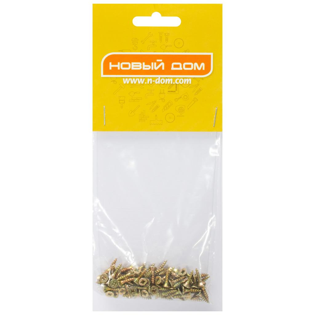 Шуруп универсальный, 3.0 х 12, желтый, 100 шт/упак