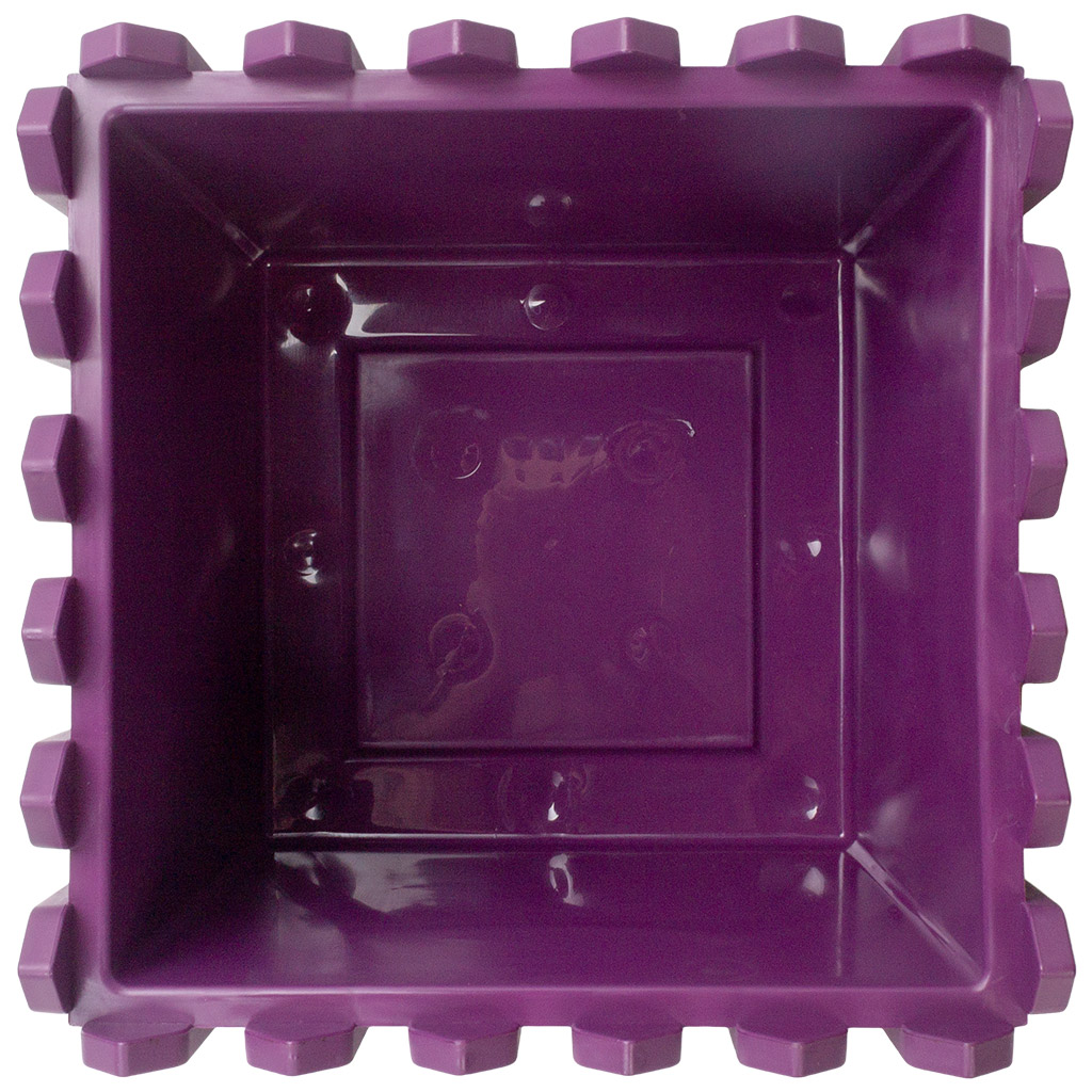 Кашпо Лардо, квадратное, среднее 283х283х218, пластик, лиловый