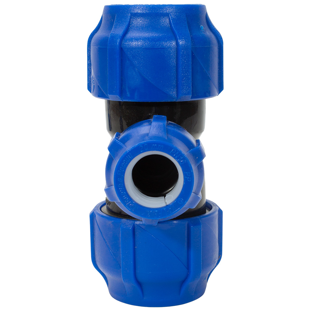 Тройник ПНД соединительный, ДУ32 х ДУ20 х ДУ32, разъемный