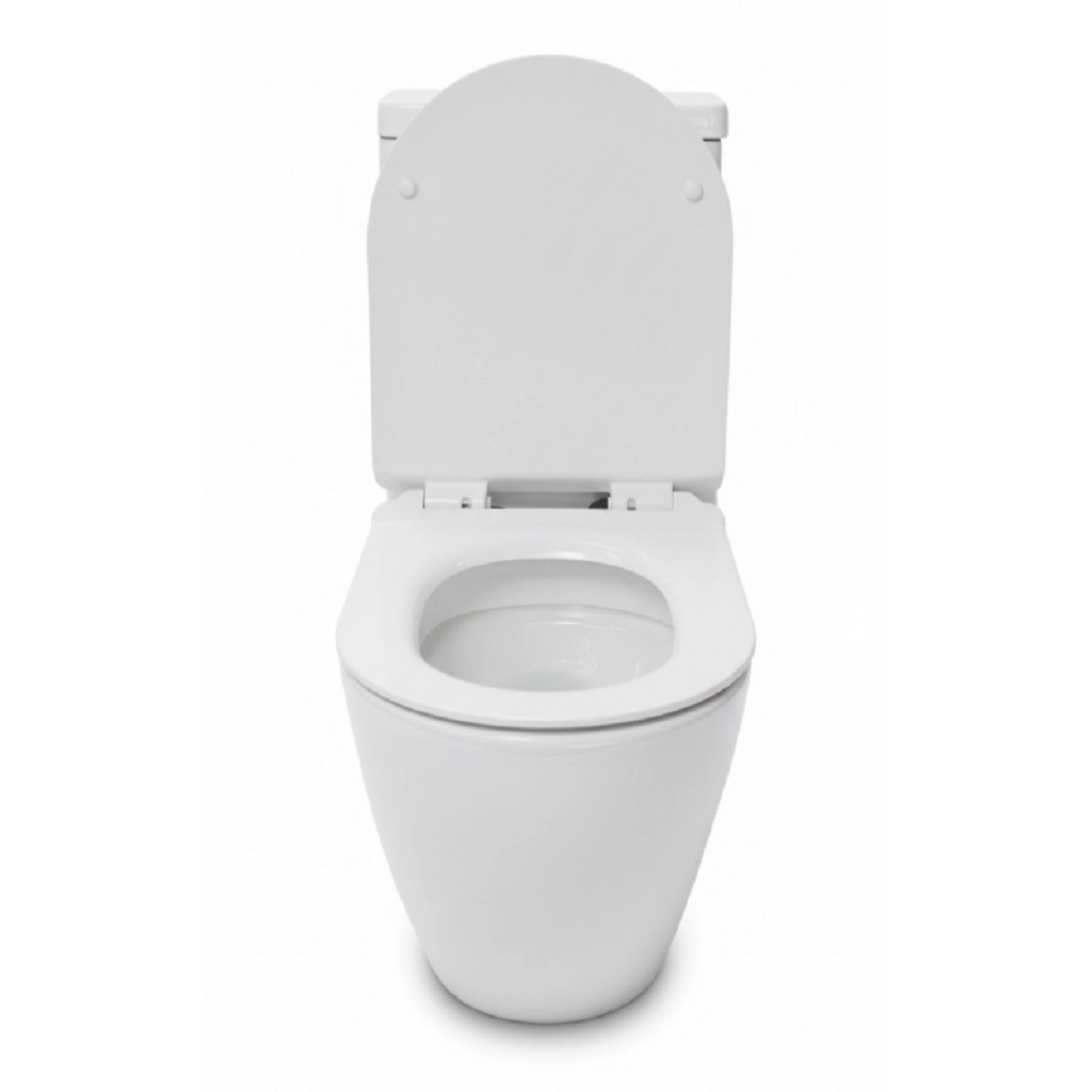 Унитаз-компакт безободковый Wave Zen, с микролифтом, нижняя подводка, выпуск горизонтальный