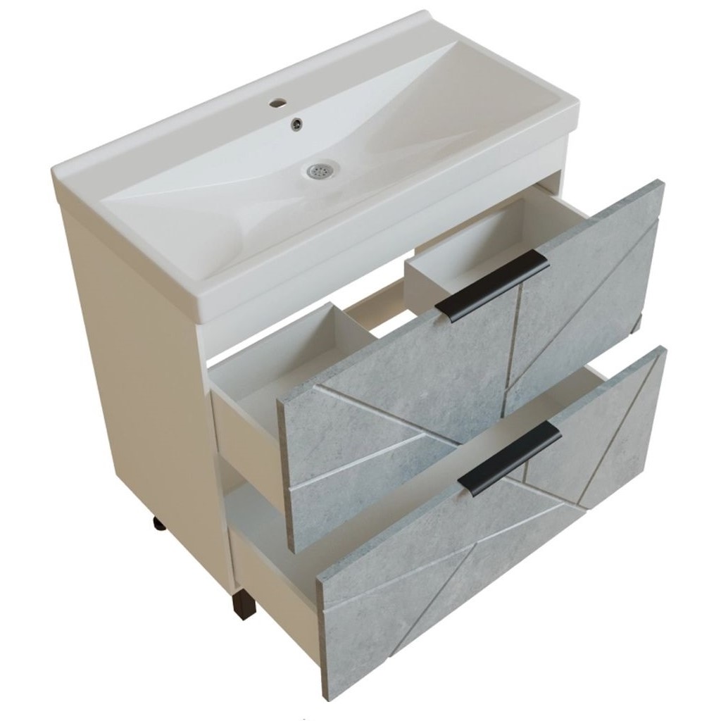 Тумба Mixline Гранд 70 с умывальником Марго 70, бетон