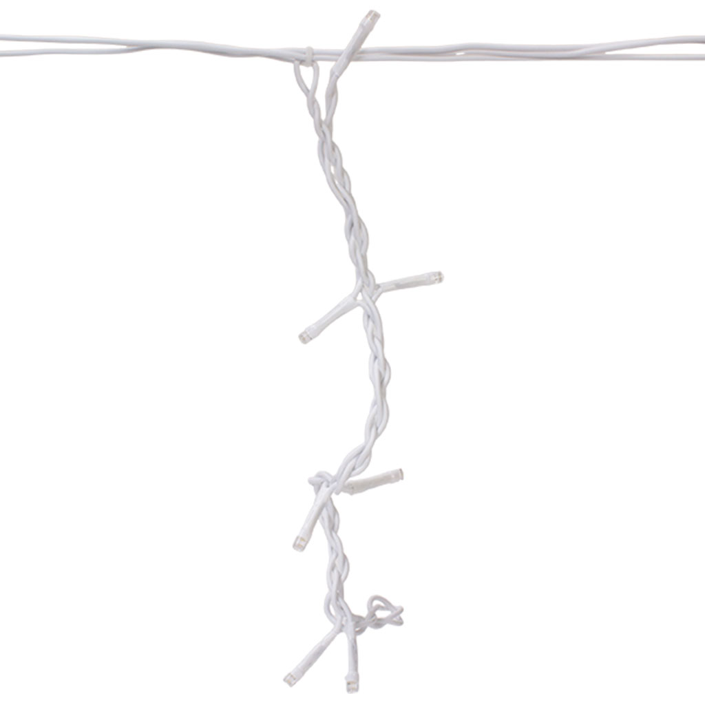 Гирлянда Бахрома, 50м, тонкий белый провод, холодный свет, уличная