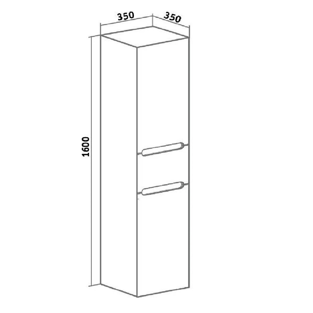 Шкаф-пенал Парма 35, белый, с корзиной для белья, правый