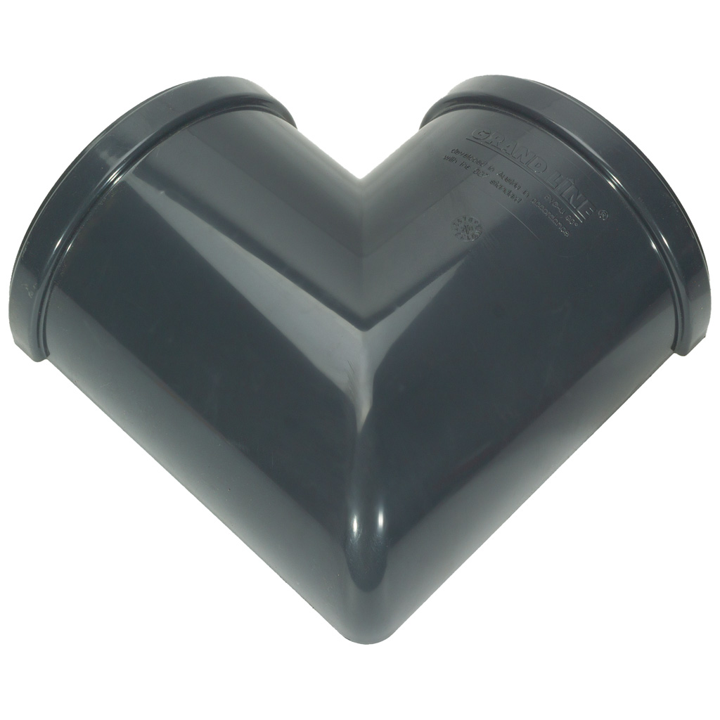 Угол желоба водосточного Grand Line, d-120/90градусов, графит