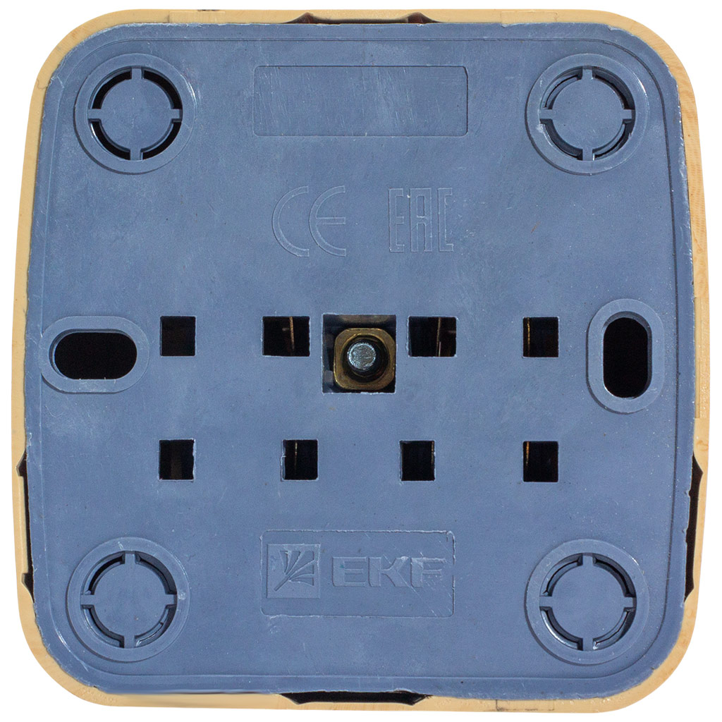 Розетка открытой проводки EKF Минск, 1-местная, с заземлением, светлое дерево