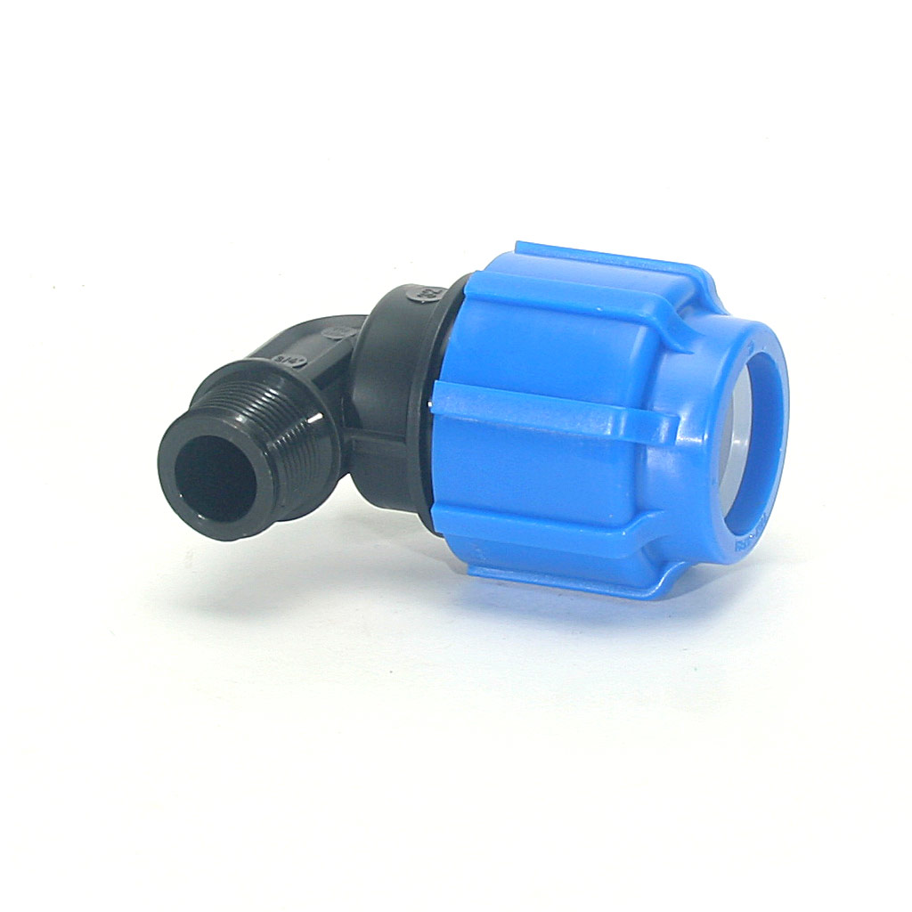 Отвод ПНД, ДУ32 х 3/4", с наружной резьбой