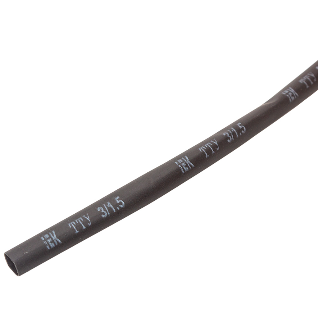 Термоусадочная трубка ИЭК ТТУ нг-LS, 3/1.5мм, черная, 2м/уп.