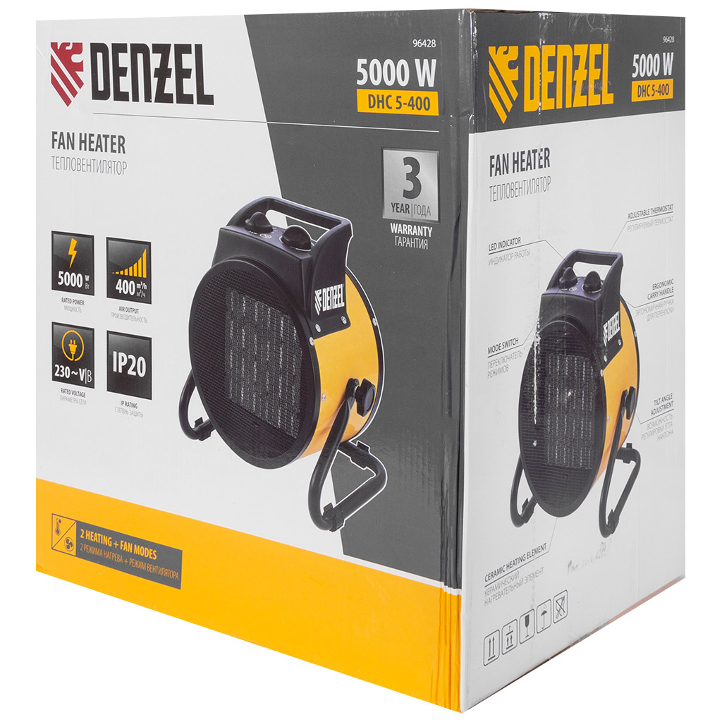 Пушка тепловая Denzel DHC 5-400, электрическая