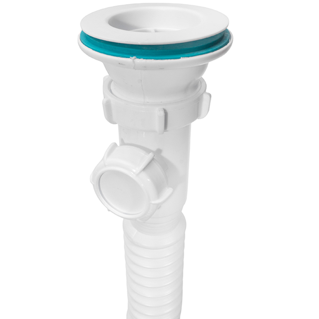 Сифон для мойки гофрированный Aquant, с выходом под стиральную машину, D40-40/50мм, L800мм