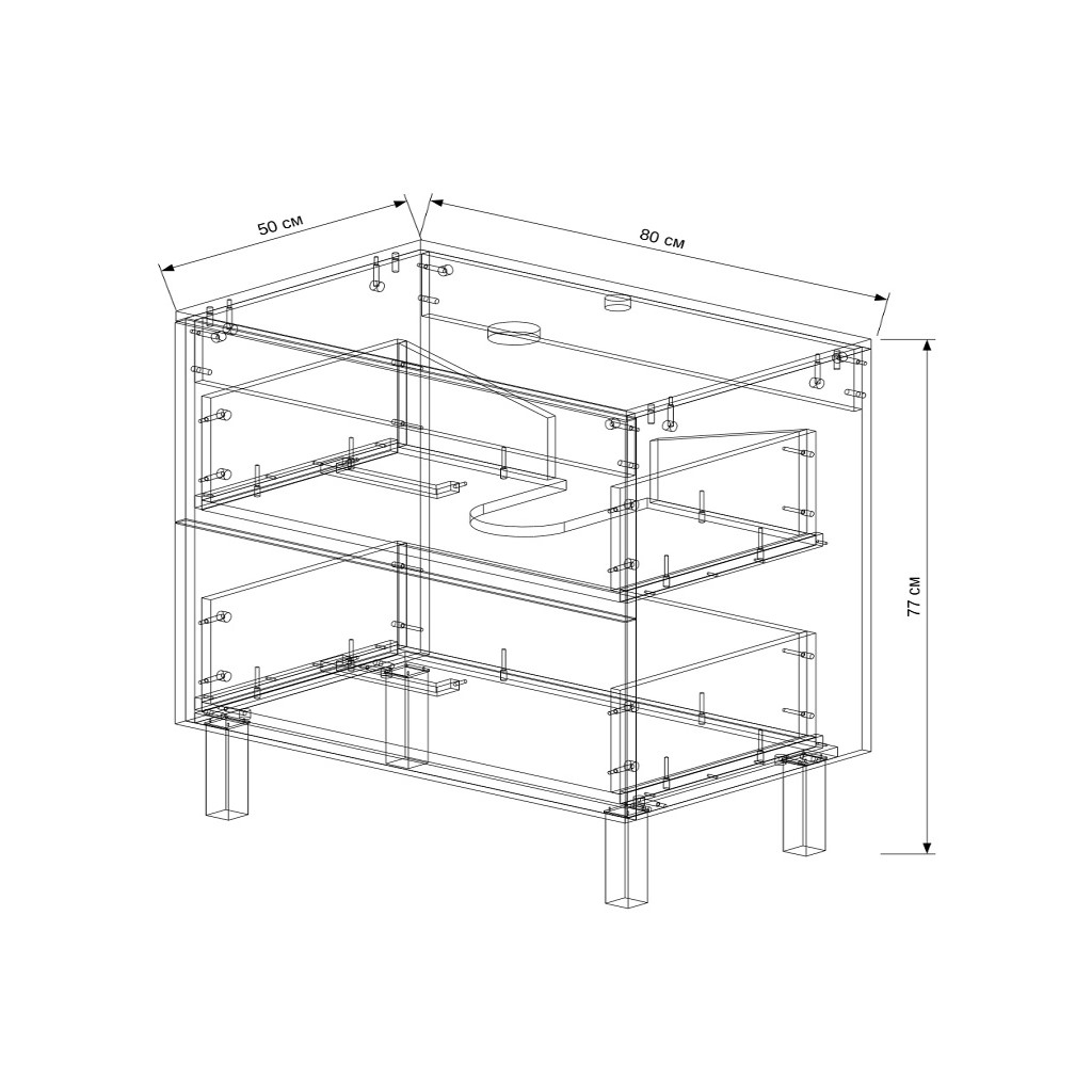 Тумба Francesca 80 с умывальником Купер 56, белая