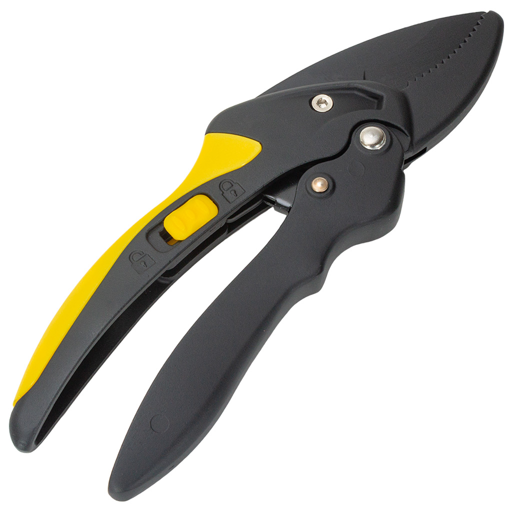 Секатор Hanskonner HK3012-07-23, с храповым механизмом, алюминиевыми рукоятками, 205мм