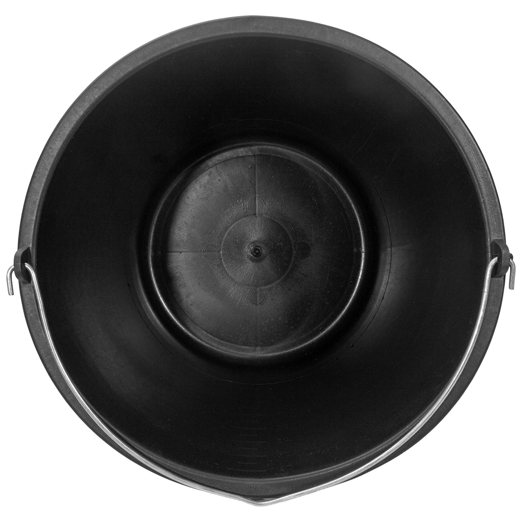 Ведро пластиковое, черное, круглое, 16л