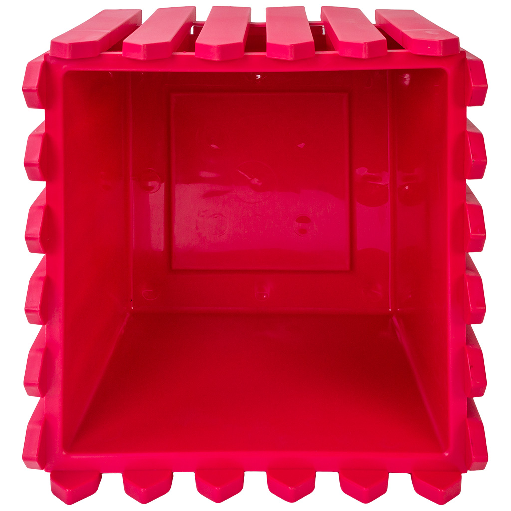 Кашпо Лардо, квадратное, среднее 283х283х218, пластик, ярко-красный