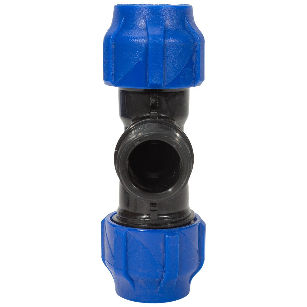 Тройник ПНД, ДУ20 х 3/4" х ДУ20, с наружной резьбой