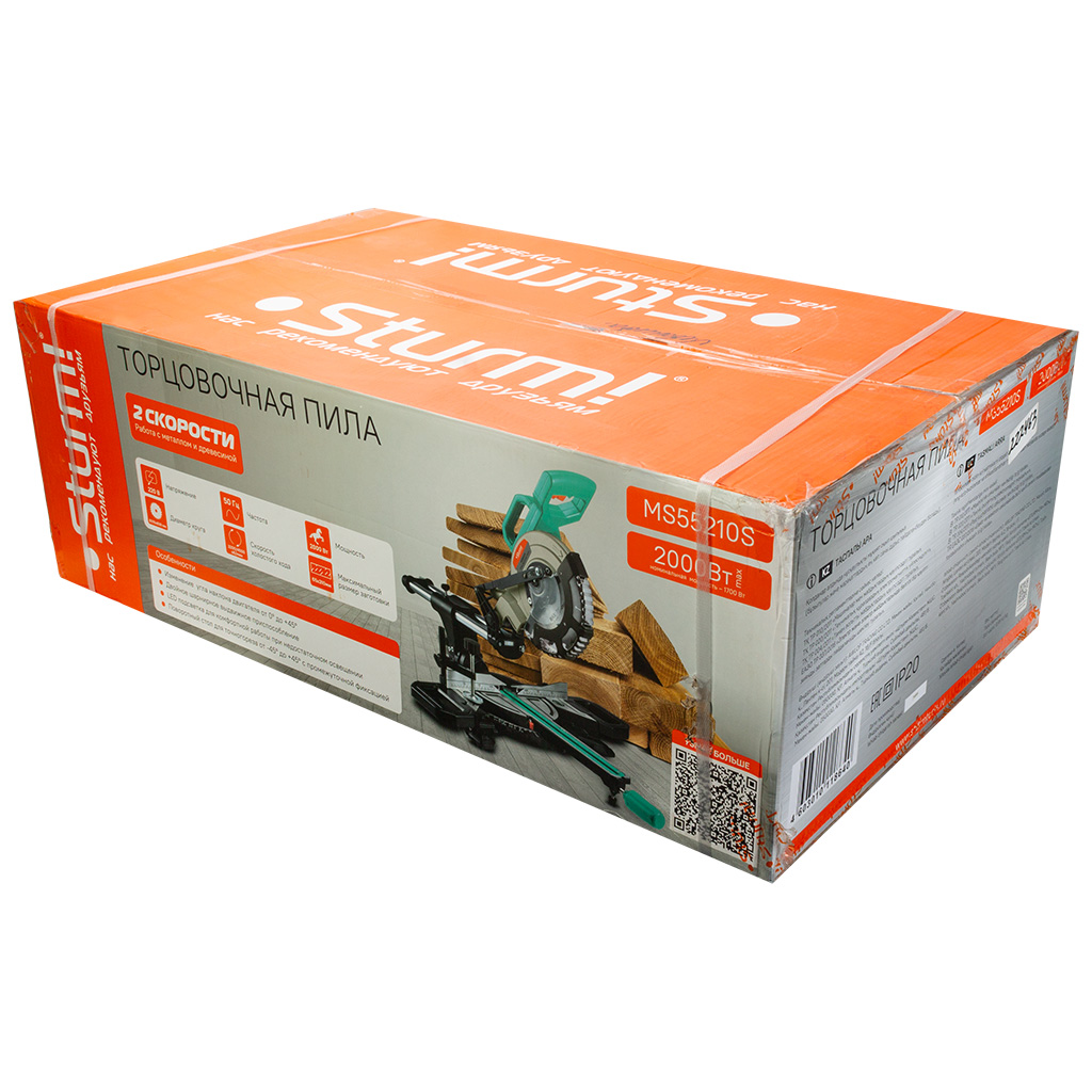 Пила торцовочная 2000Вт, диск 210мм, Sturm!, MS55210S