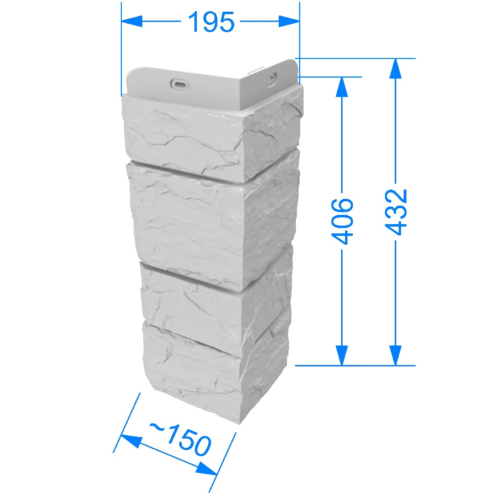 Угол фасадный, наружный Дёке Standard Сланец, валь-гардена, 406мм