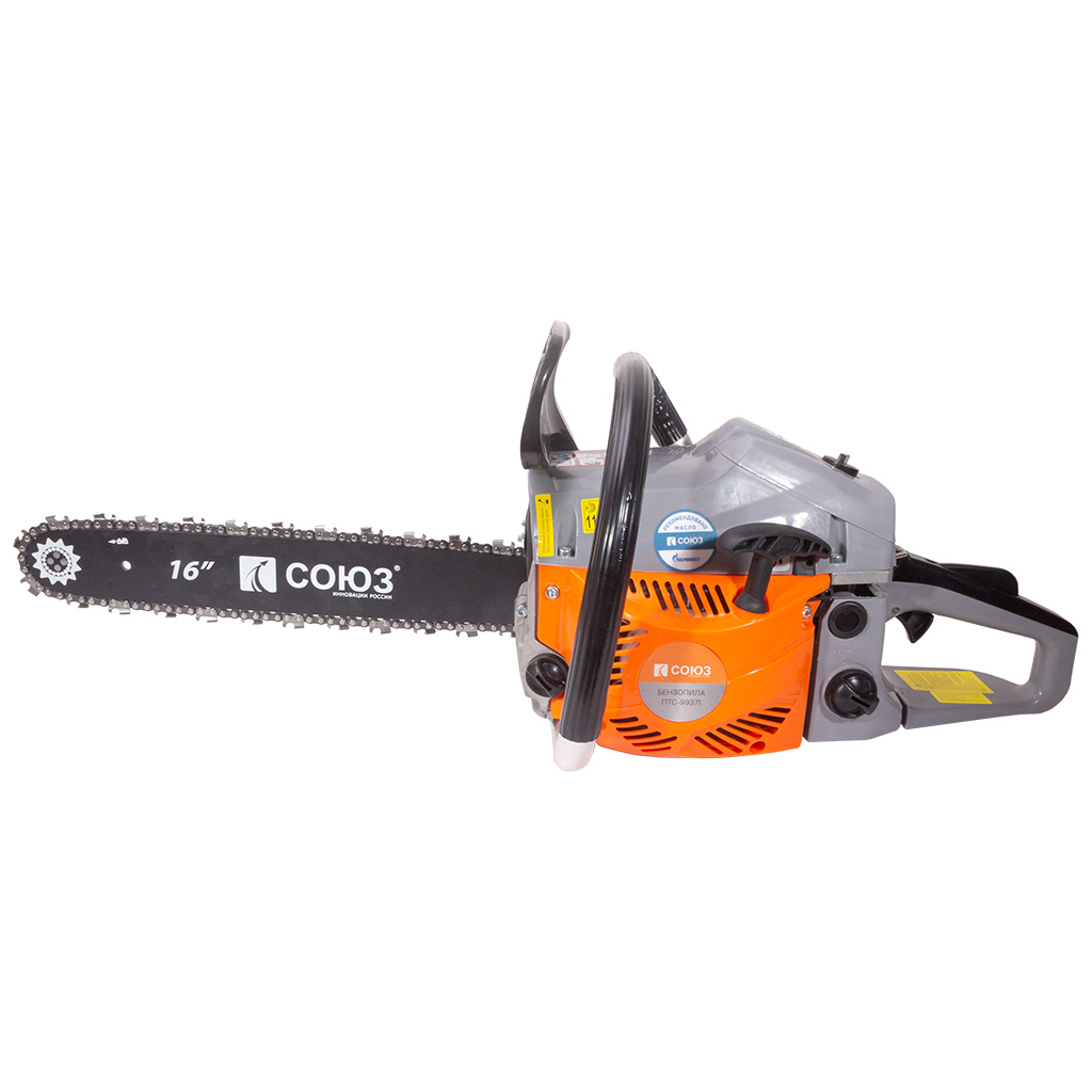 Бензопила цепная Союз ПТС-99371, шина 16", 2.0кВт