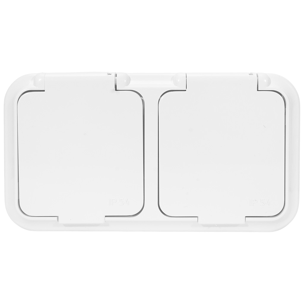Розетка открытой проводки Bylectrica Пралеска Аква, 2-местная, 16А, IP54, белая
