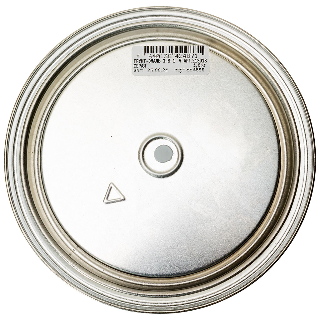 Грунт-эмаль "V" по ржавчине 3в1, серая, 1,8кг