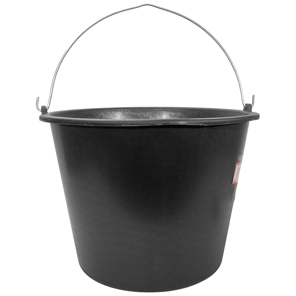Ведро пластиковое, черное, круглое, 16л