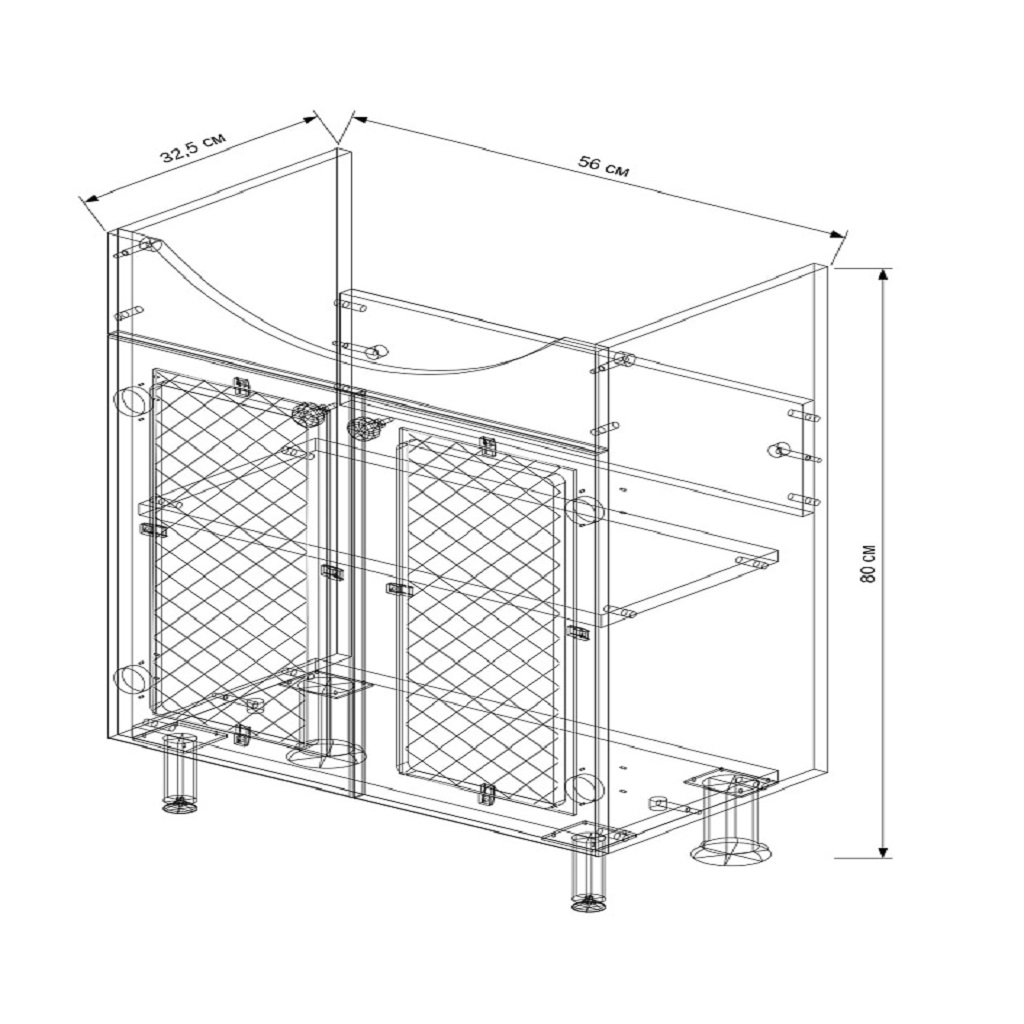 Тумба Tori 60 с умывальником Элеганс 60, белая