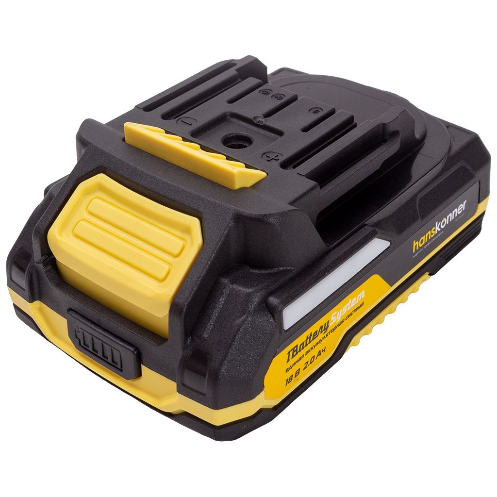 Дрель-шуруповерт Hanskonner аккумуляторная HCD2065BLIC, 1BatterySystem, 18В