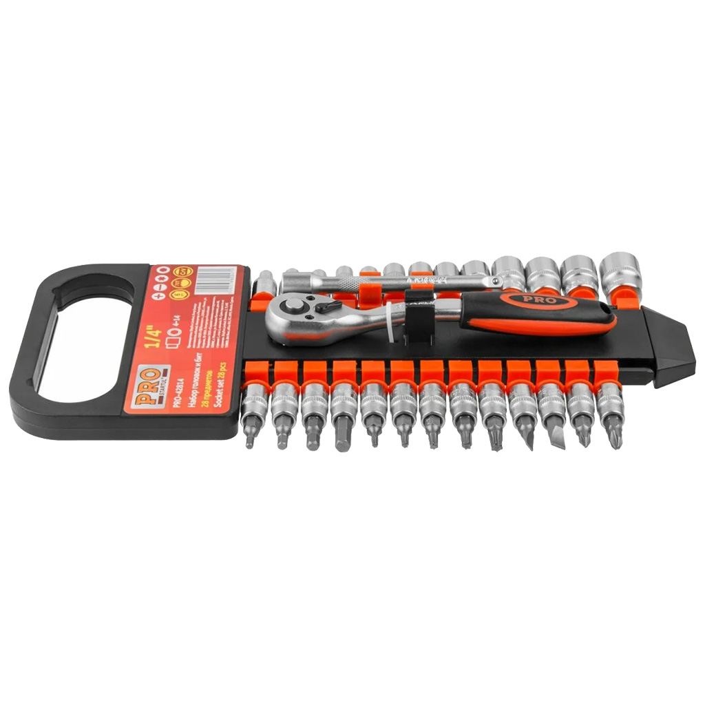 Набор торцевых головок и бит Startul Pro,  28 предметов, 1/4"