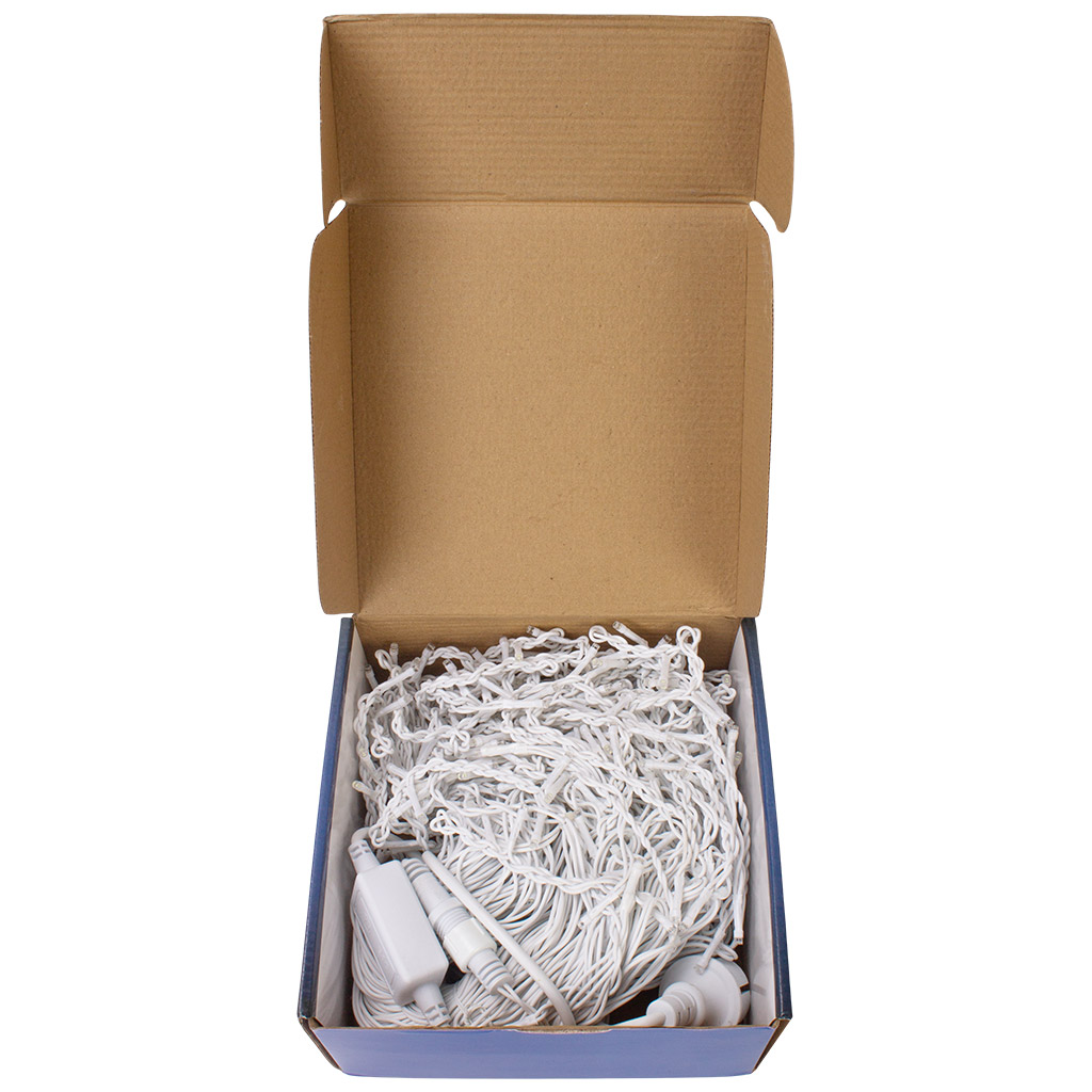 Гирлянда Бахрома, 25м, тонкий белый провод, холодный свет, уличная