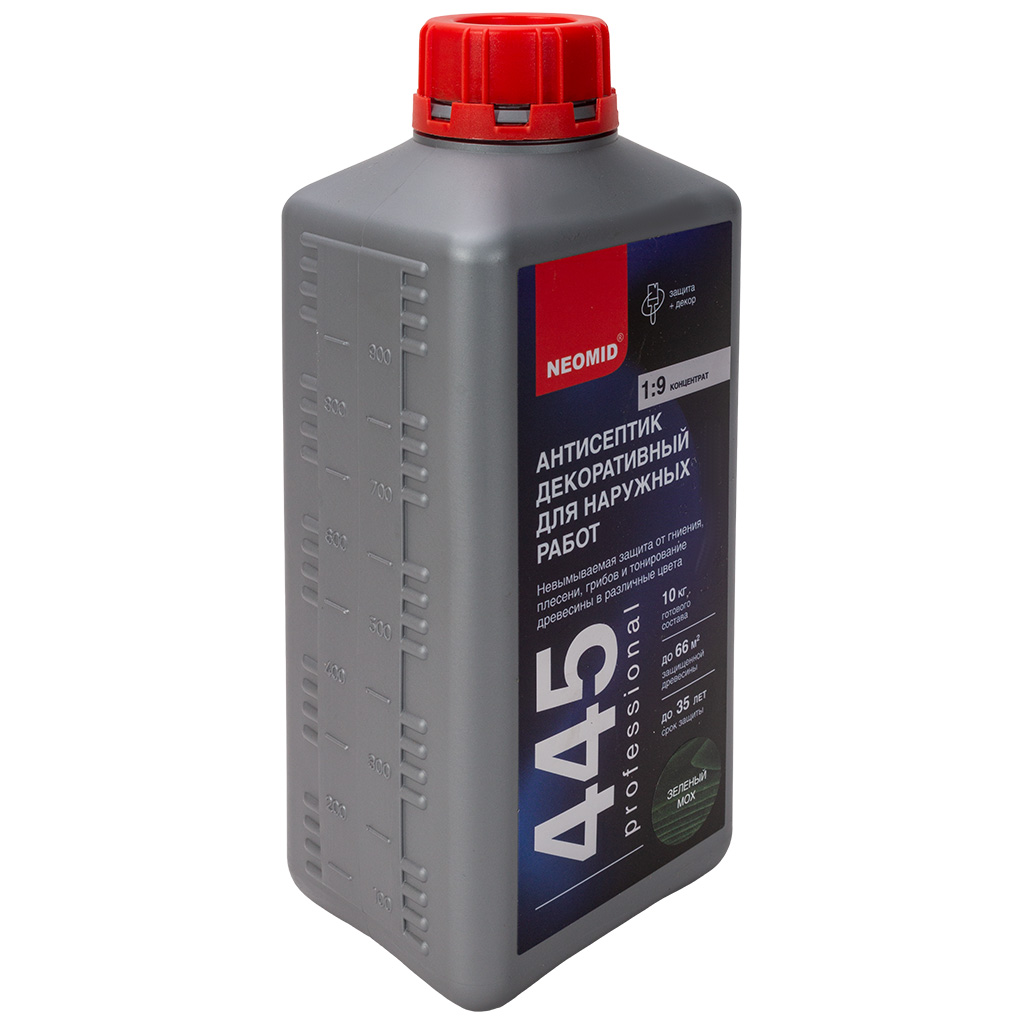 Антисептик Неомид 445 зеленый мох, концетрат 1:9, 1кг
