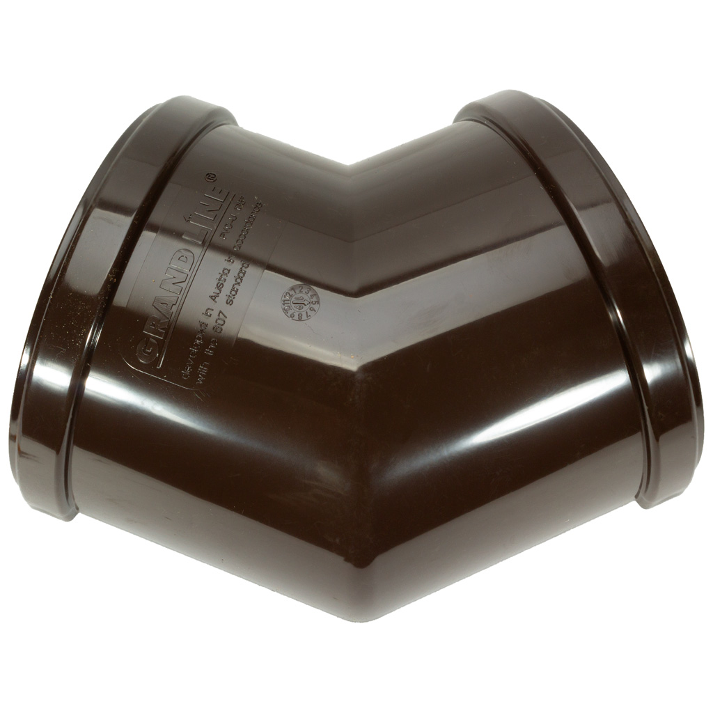 Угол желоба водосточного Grand Line, d-120/135градусов, коричневый RR32