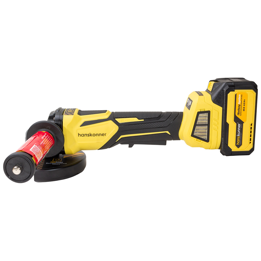 Углошлифовальная, аккумуляторная машина Hanskonner HAG1812E, d-125мм, 18В