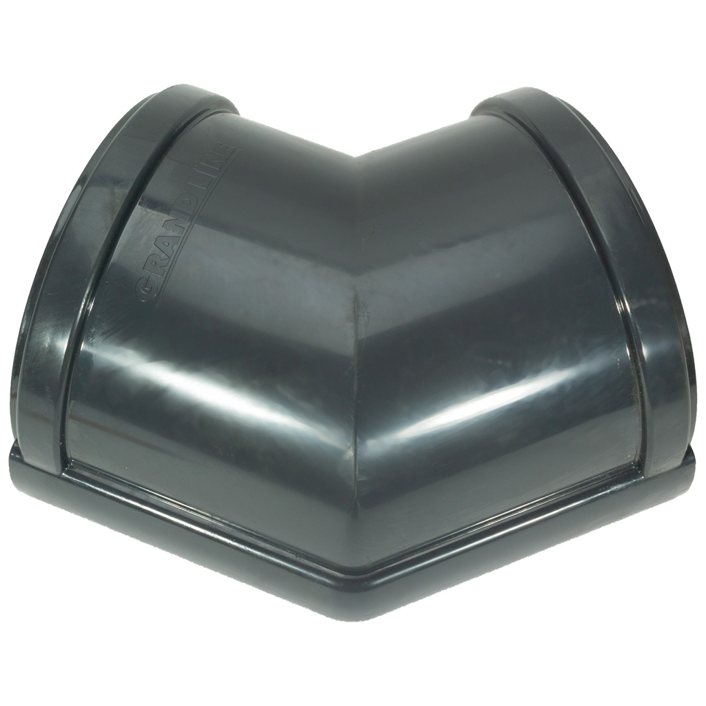 Угол желоба водосточного Grand Line, d-135/90градусов, графит