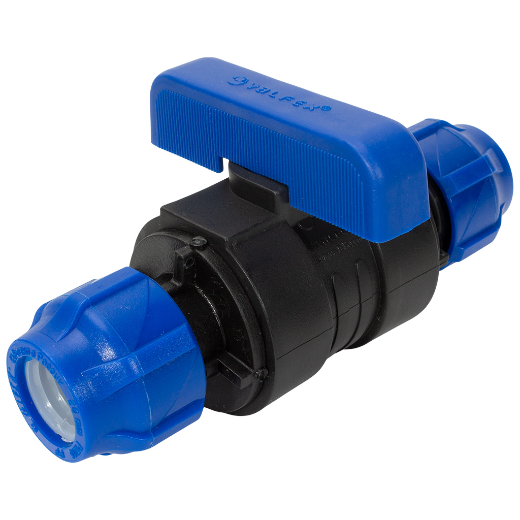 Кран шаровый ПНД, ДУ20 х ДУ20, компрессионный