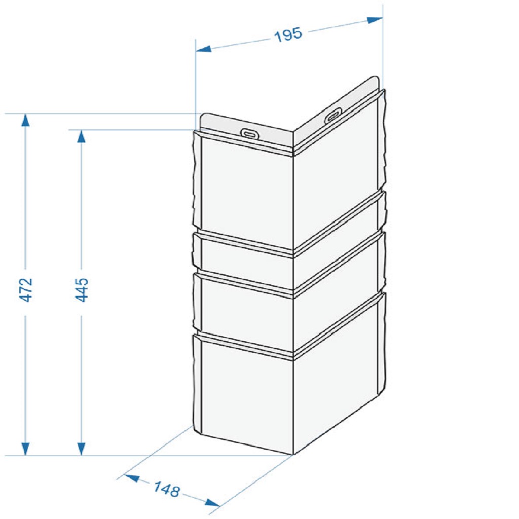 Угол фасадный, наружный Дёке Premium Burg, земляной, 445мм