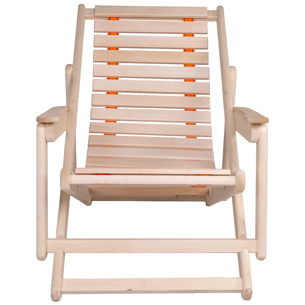 Шезлонг гибкий с подлокотниками, 600мм х 750мм х 1600мм, липа