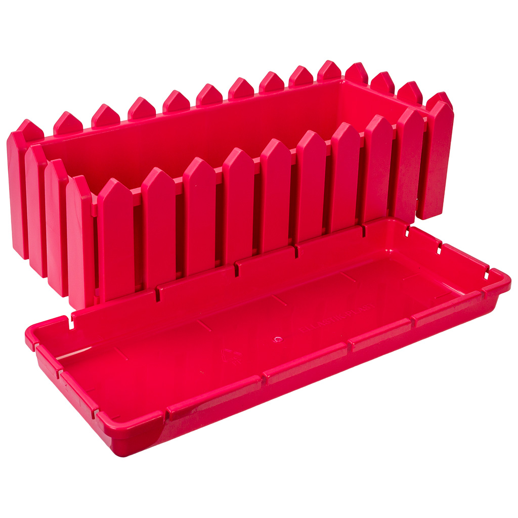 Кашпо Лардо, квадратное, прямоугольное 468х188х160, пластик, ярко-красный