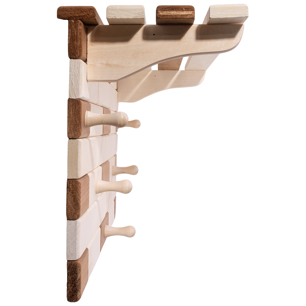 Вешалка в баню и сауну, "Кирпичики", с полкой, 5 крючков