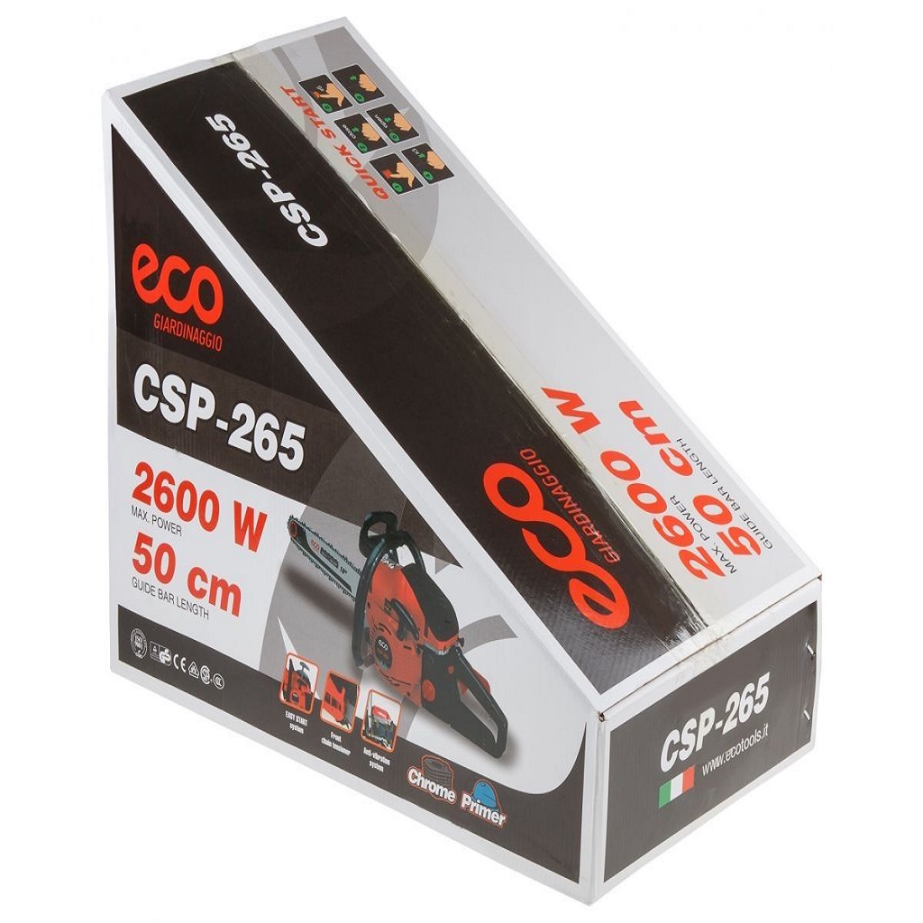 Бензопила цепная ECO CSP-265, шина 20", 2.6кВт