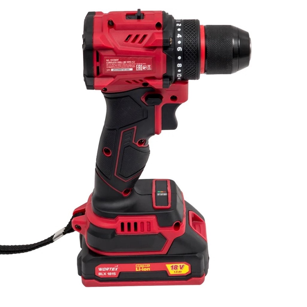 Дрель-шуруповерт аккумуляторная Wortex LX BD 1815-1 Li, 18В