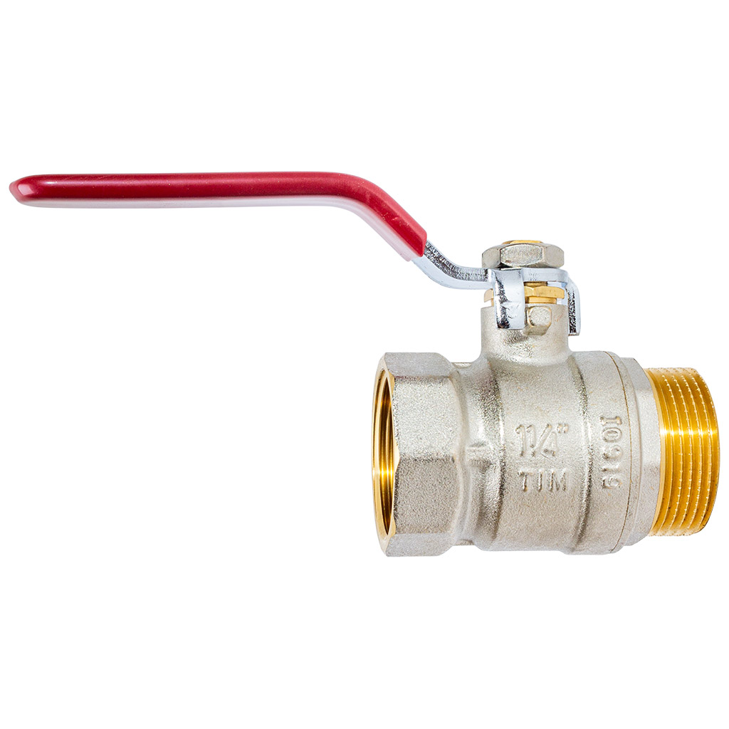 Кран шаровый для воды TIM, 1 1/4" г-ш, рычаг